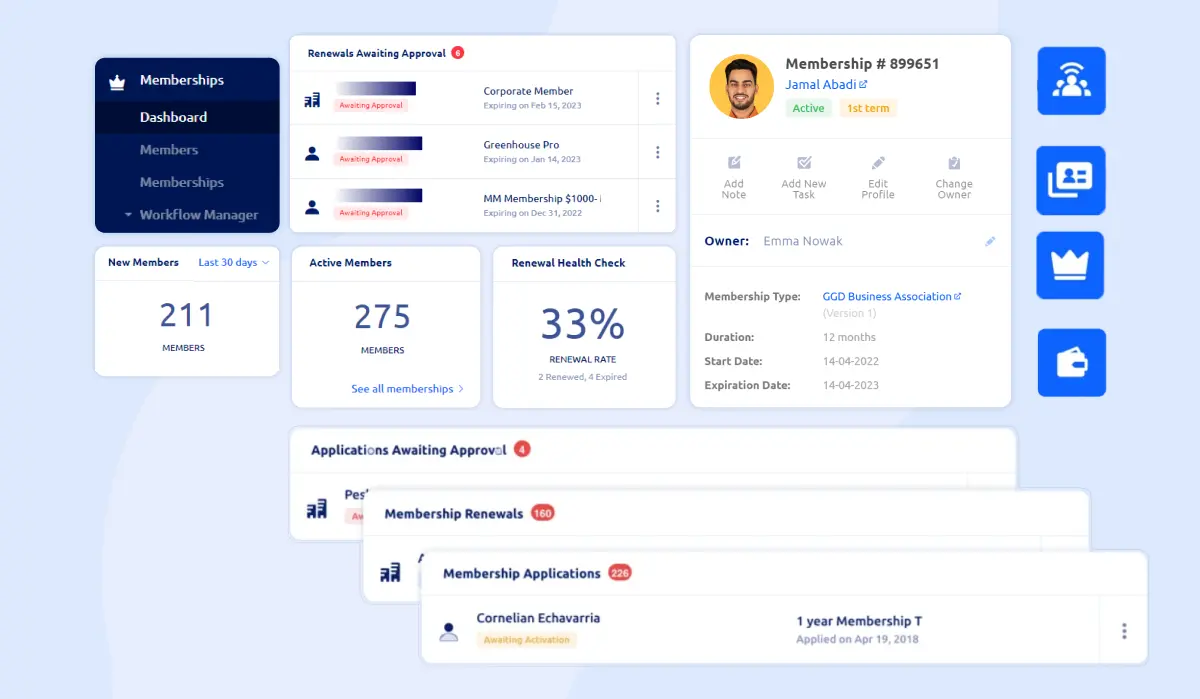 lue Up Association Management Software Dashboard