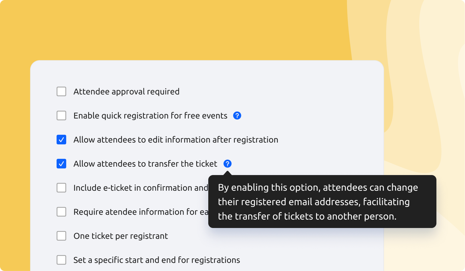 edit event registration