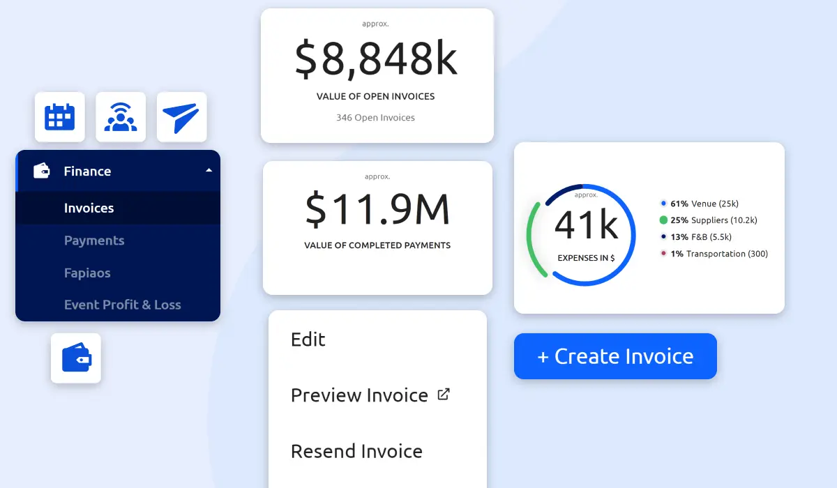 Glue Up finance dashboard