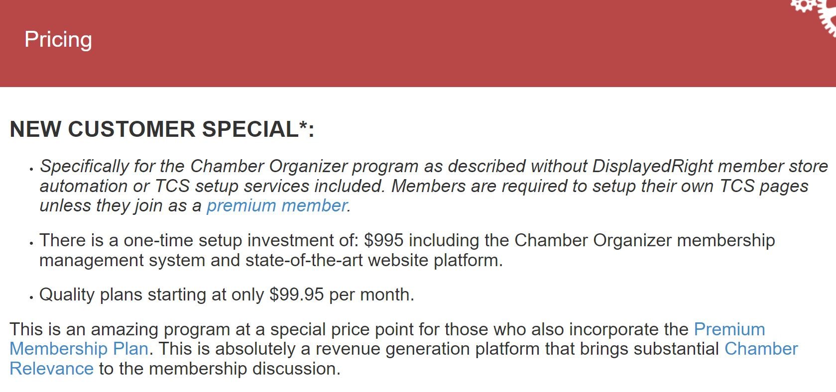 chamber organizer price