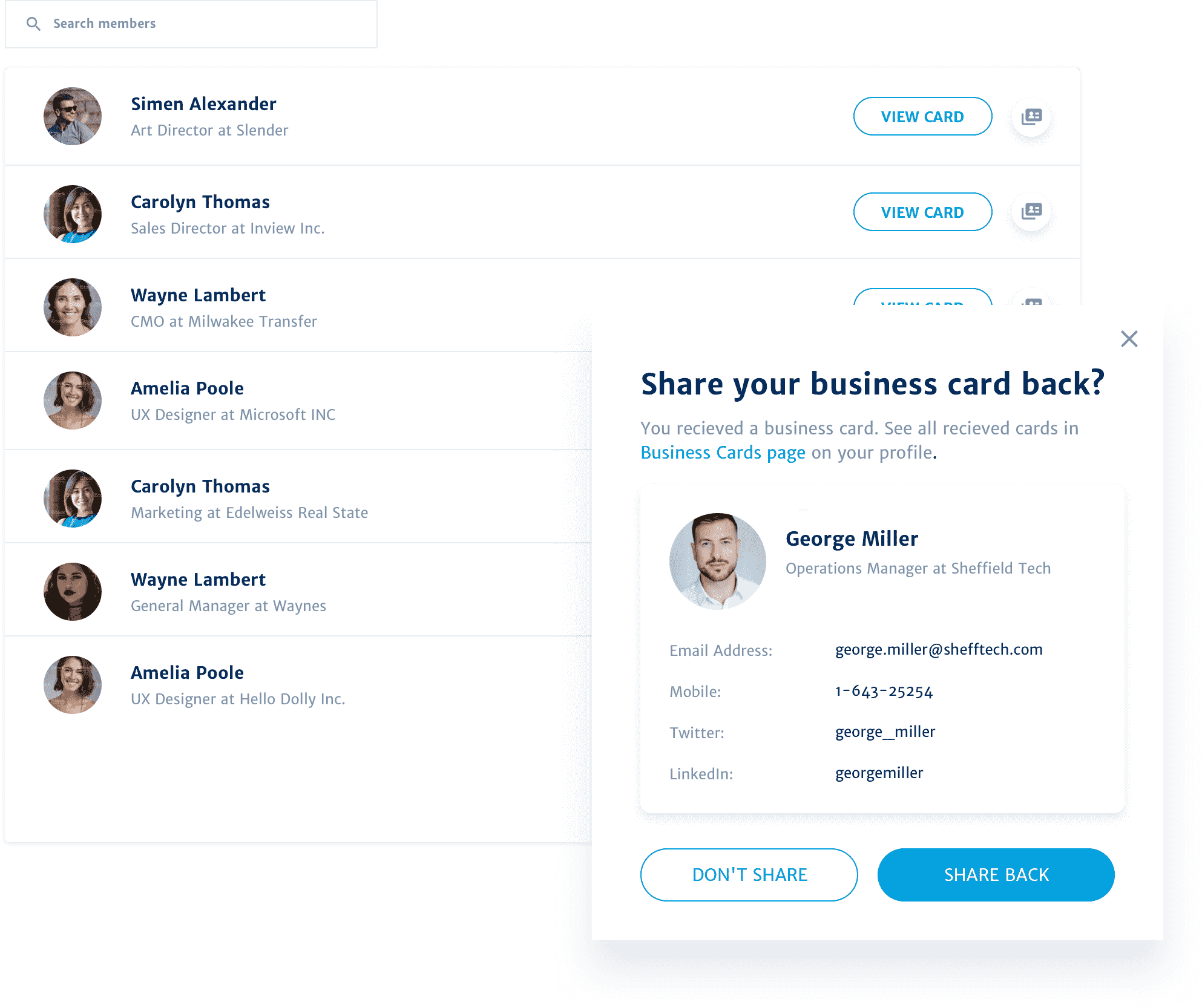 webinar digital business card exchange