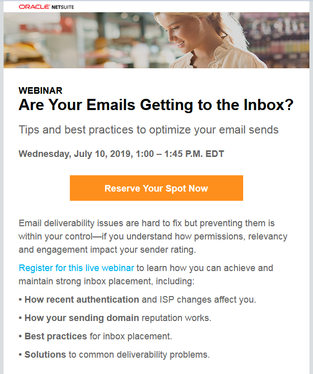 webinar question email invite example